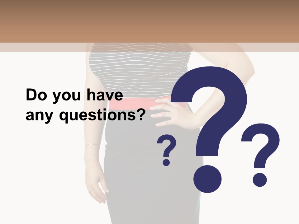 A Woman Standing In Front Of A Wall With Her Hands On Her Hips PowerPoint Template