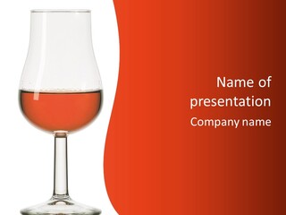A Glass Of Wine On A Red And White Background PowerPoint Template