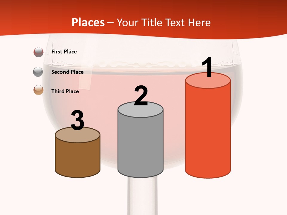 A Glass Of Wine On A Red And White Background PowerPoint Template