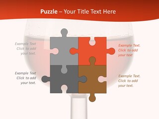 A Glass Of Wine On A Red And White Background PowerPoint Template
