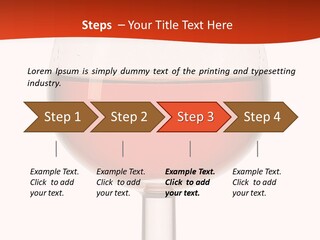 A Glass Of Wine On A Red And White Background PowerPoint Template