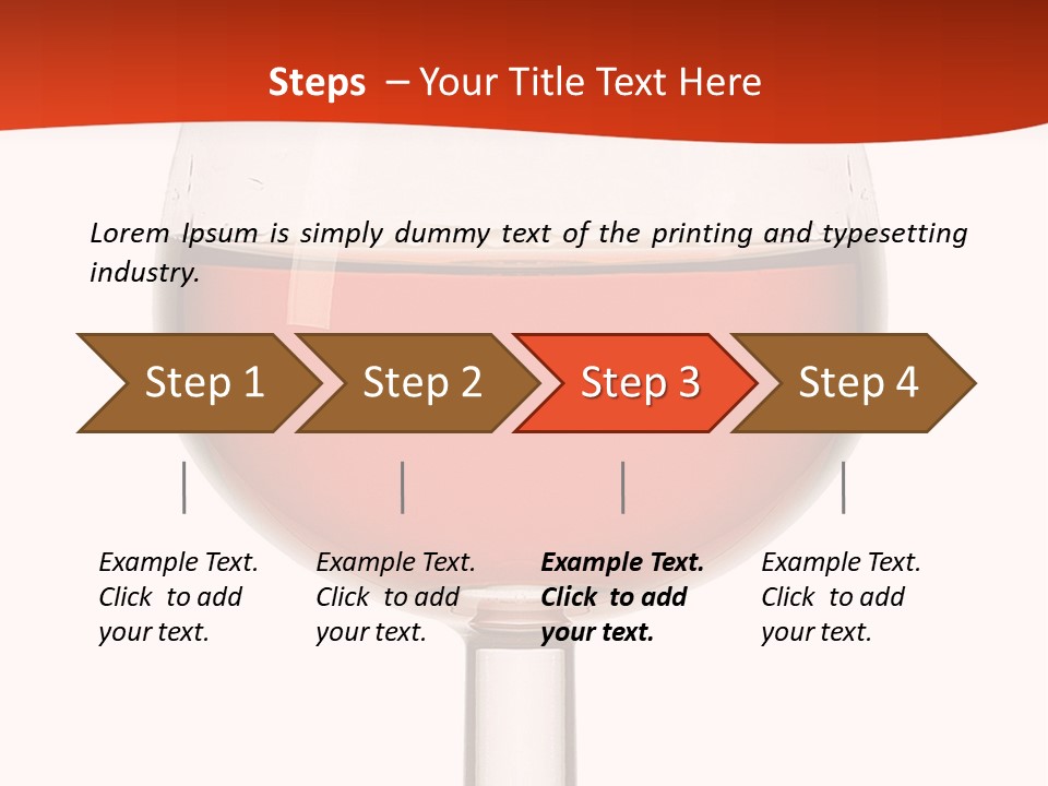 A Glass Of Wine On A Red And White Background PowerPoint Template