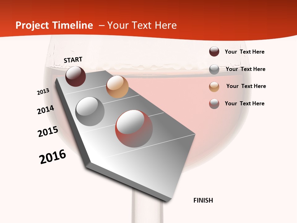 A Glass Of Wine On A Red And White Background PowerPoint Template