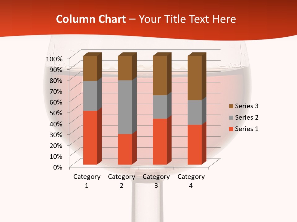 A Glass Of Wine On A Red And White Background PowerPoint Template