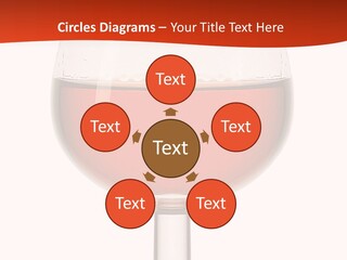 A Glass Of Wine On A Red And White Background PowerPoint Template