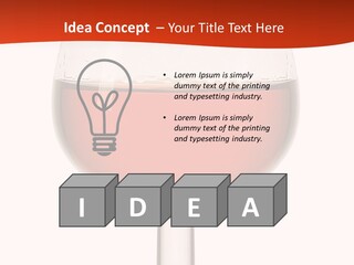 A Glass Of Wine On A Red And White Background PowerPoint Template