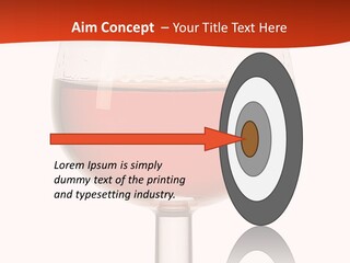 A Glass Of Wine On A Red And White Background PowerPoint Template