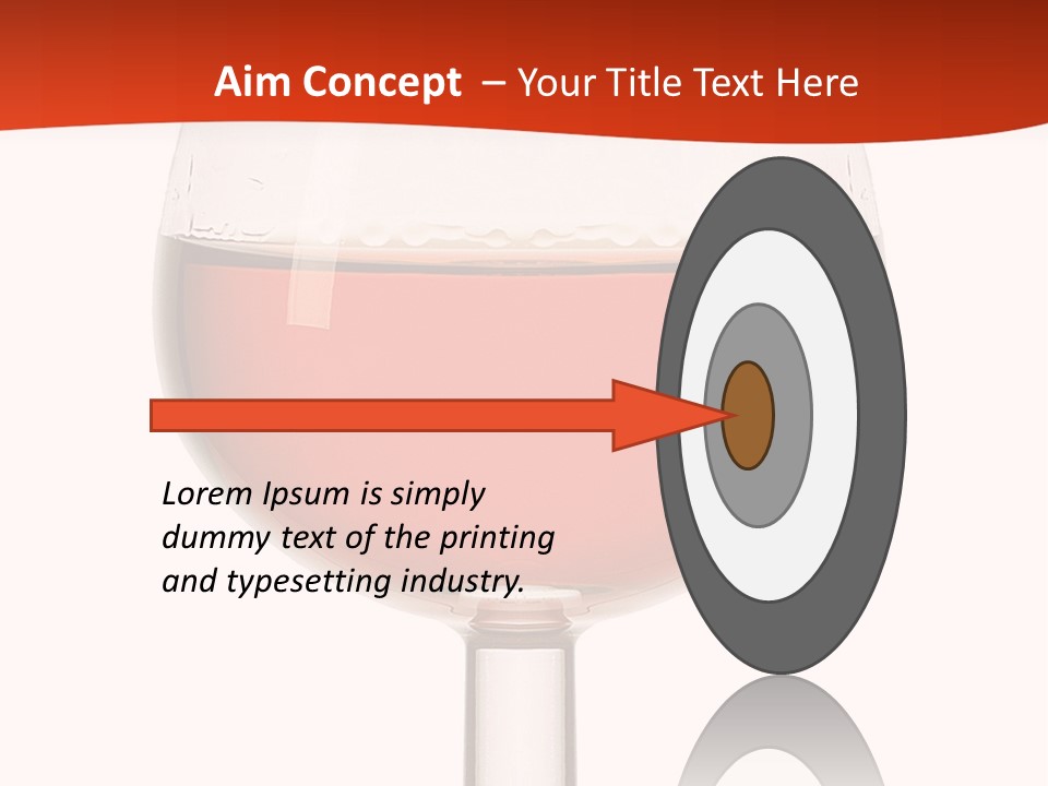 A Glass Of Wine On A Red And White Background PowerPoint Template