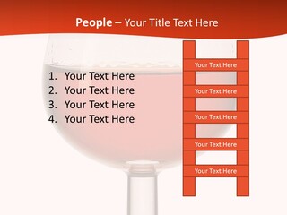 A Glass Of Wine On A Red And White Background PowerPoint Template