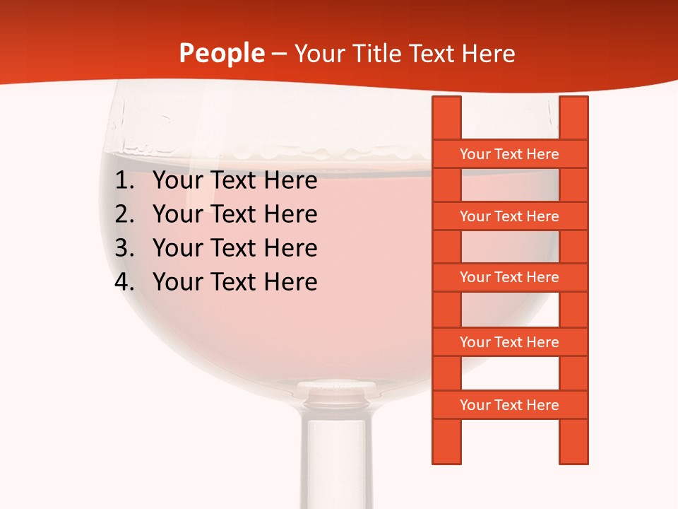 A Glass Of Wine On A Red And White Background PowerPoint Template