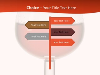 A Glass Of Wine On A Red And White Background PowerPoint Template