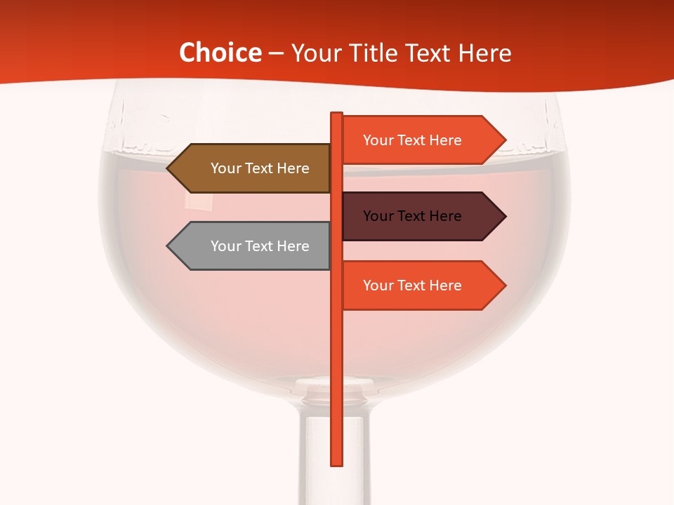 A Glass Of Wine On A Red And White Background PowerPoint Template