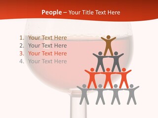 A Glass Of Wine On A Red And White Background PowerPoint Template