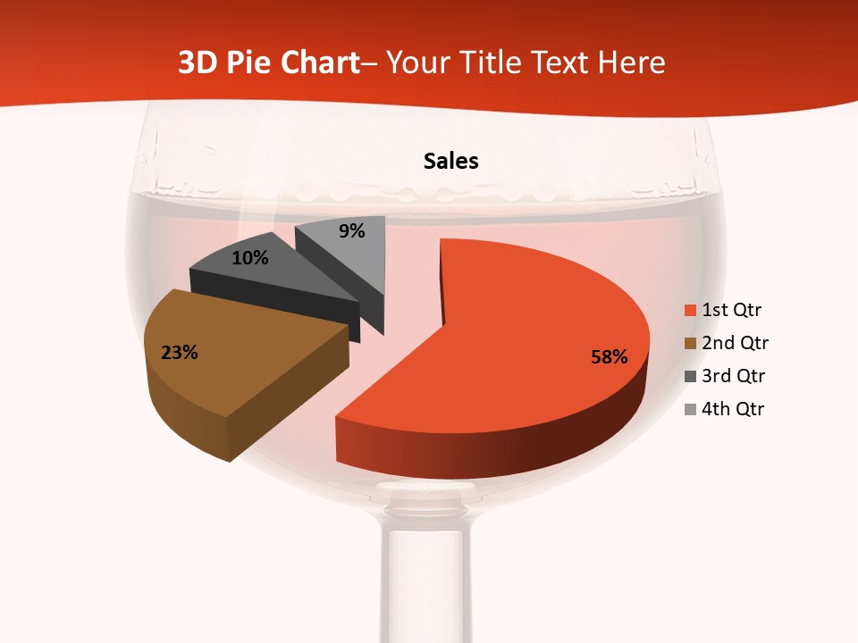 A Glass Of Wine On A Red And White Background PowerPoint Template