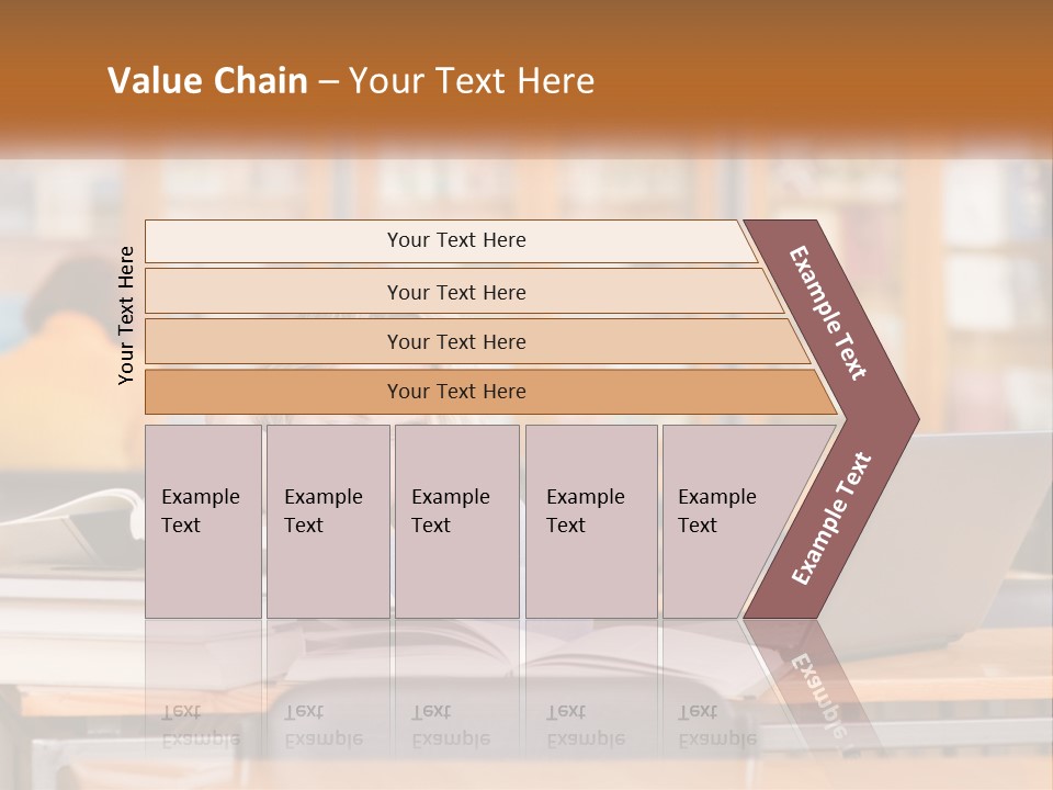 A Woman Sitting At A Desk With A Laptop Computer PowerPoint Template