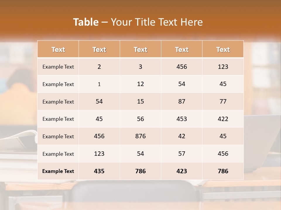 A Woman Sitting At A Desk With A Laptop Computer PowerPoint Template