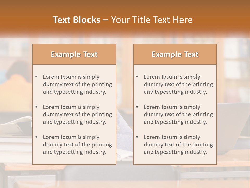 A Woman Sitting At A Desk With A Laptop Computer PowerPoint Template