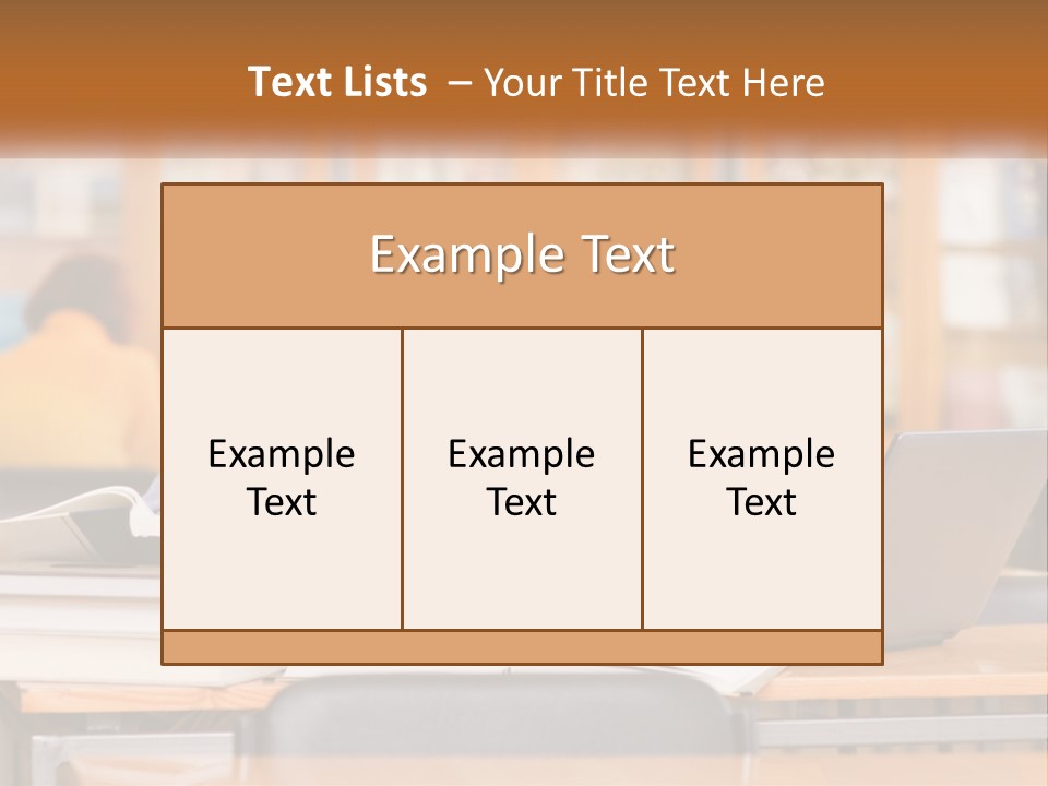 A Woman Sitting At A Desk With A Laptop Computer PowerPoint Template