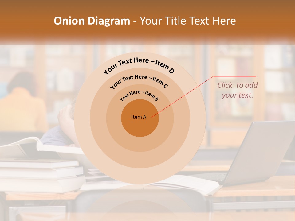 A Woman Sitting At A Desk With A Laptop Computer PowerPoint Template