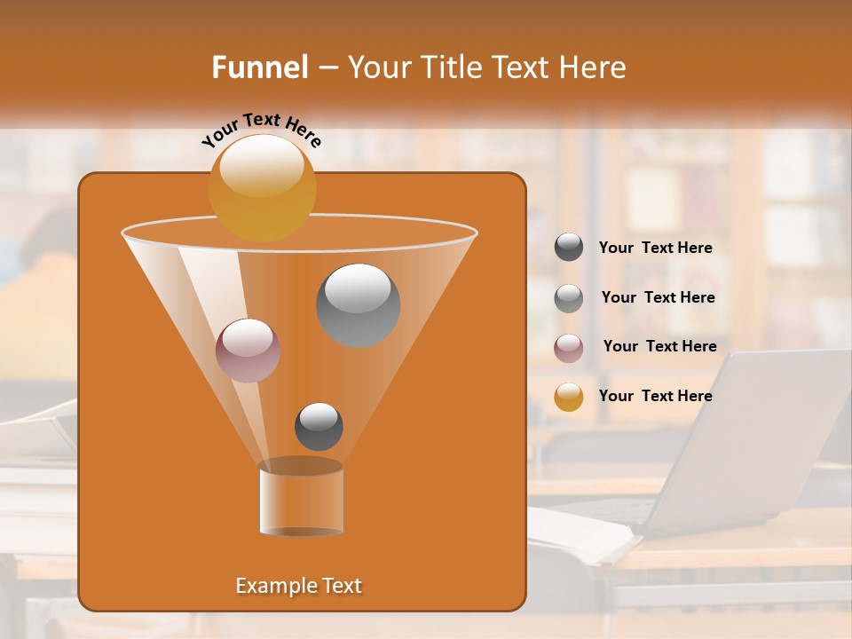 A Woman Sitting At A Desk With A Laptop Computer PowerPoint Template