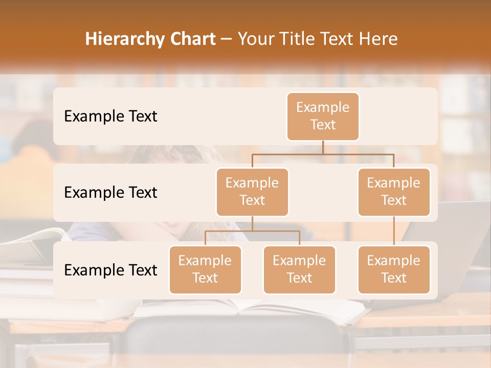 A Woman Sitting At A Desk With A Laptop Computer PowerPoint Template