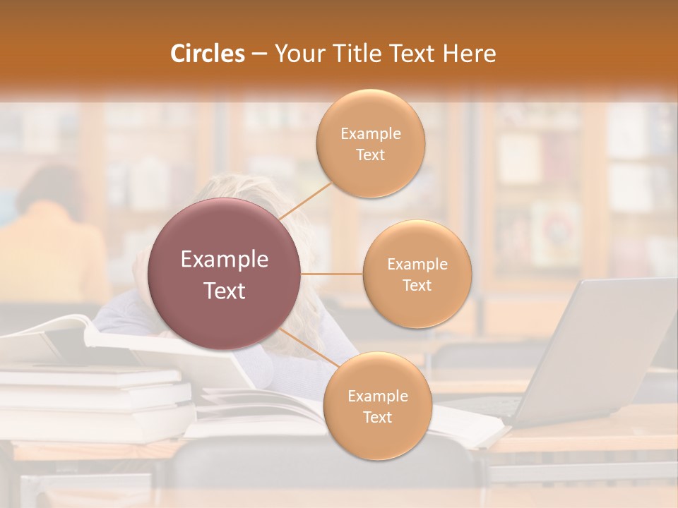 A Woman Sitting At A Desk With A Laptop Computer PowerPoint Template