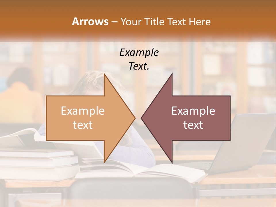 A Woman Sitting At A Desk With A Laptop Computer PowerPoint Template