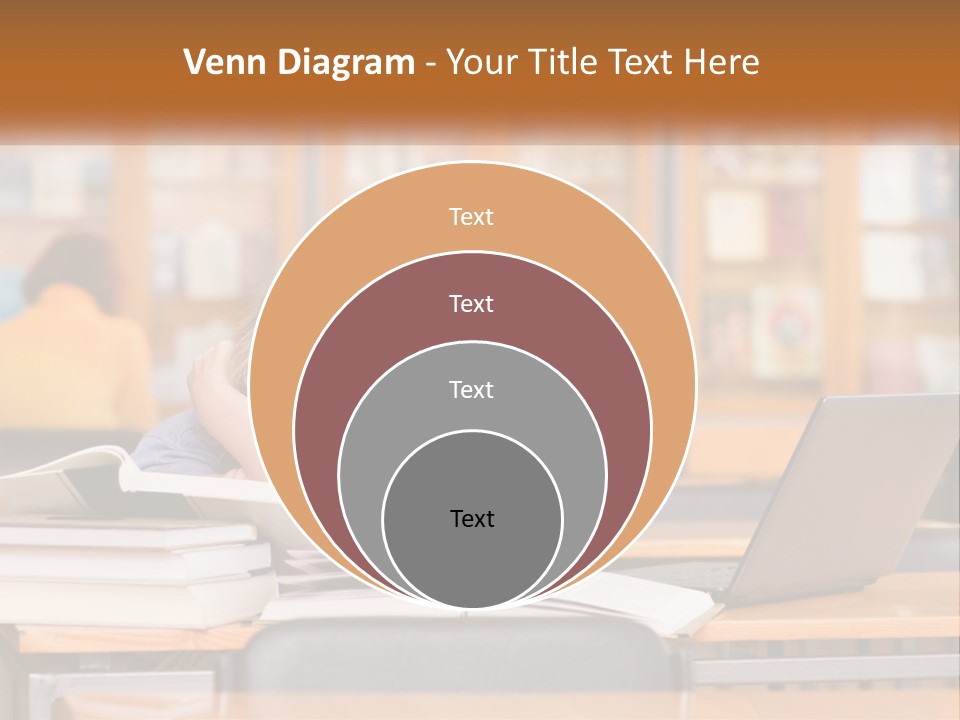 A Woman Sitting At A Desk With A Laptop Computer PowerPoint Template