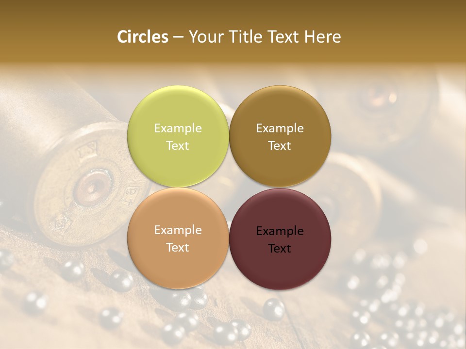 A Bunch Of Bullet Shells On A Wooden Table PowerPoint Template