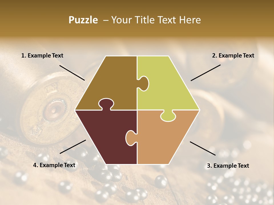 A Bunch Of Bullet Shells On A Wooden Table PowerPoint Template