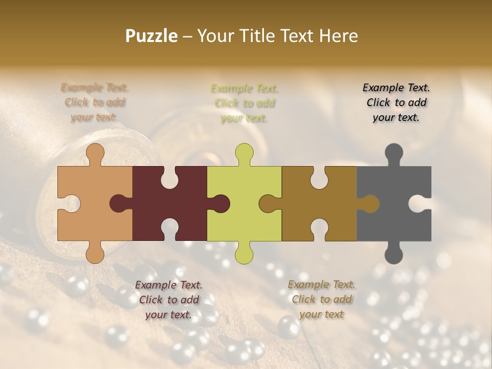 A Bunch Of Bullet Shells On A Wooden Table PowerPoint Template