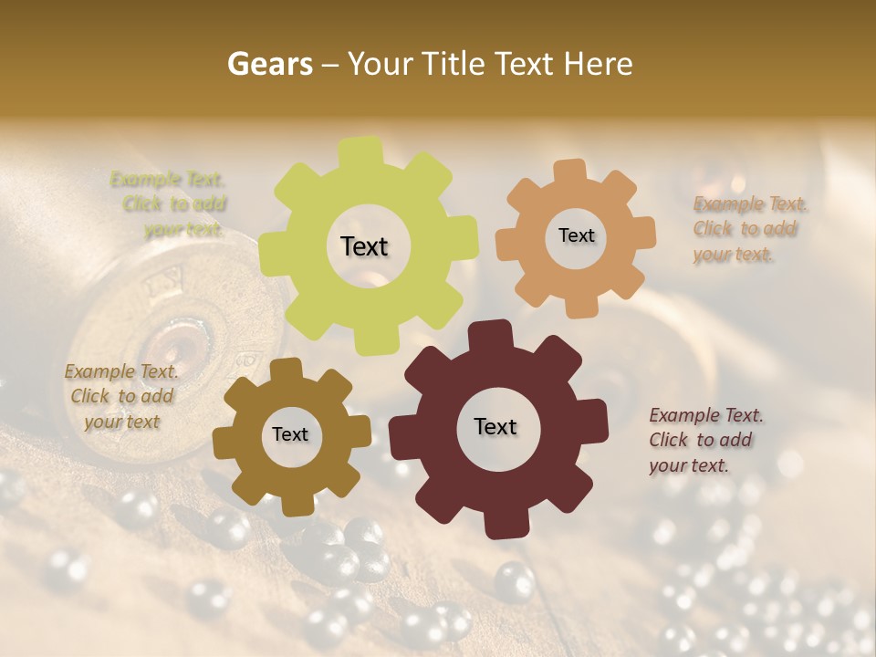 A Bunch Of Bullet Shells On A Wooden Table PowerPoint Template