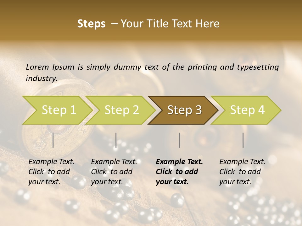 A Bunch Of Bullet Shells On A Wooden Table PowerPoint Template