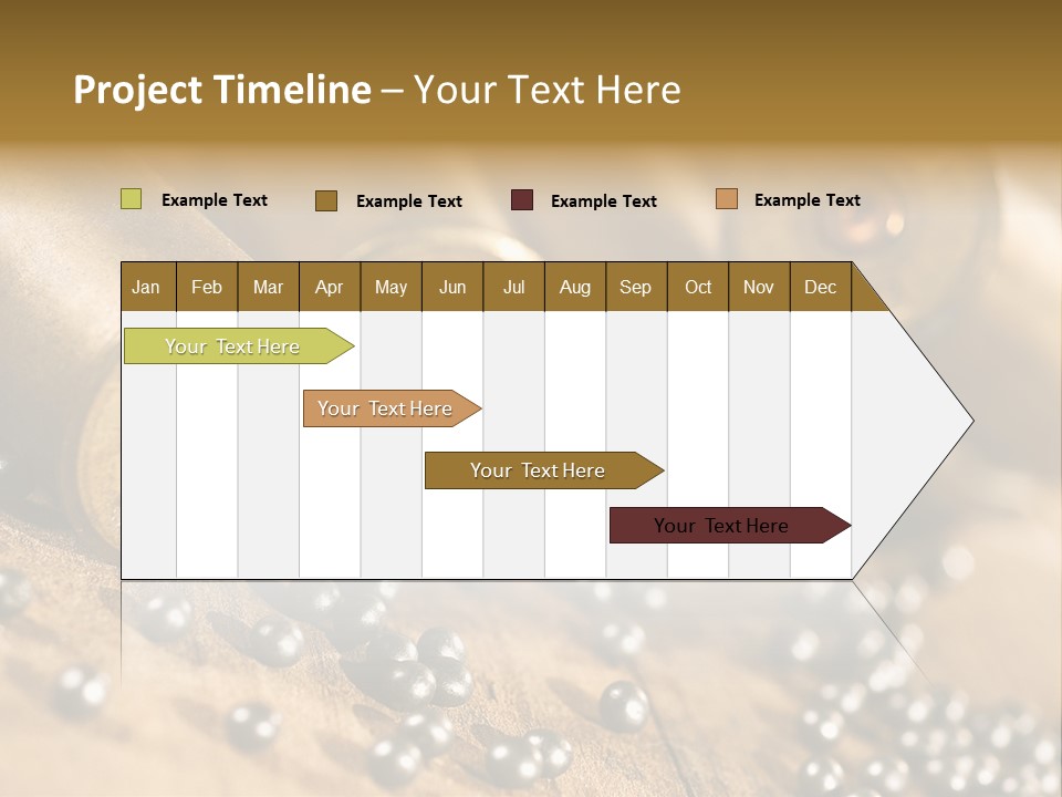 A Bunch Of Bullet Shells On A Wooden Table PowerPoint Template
