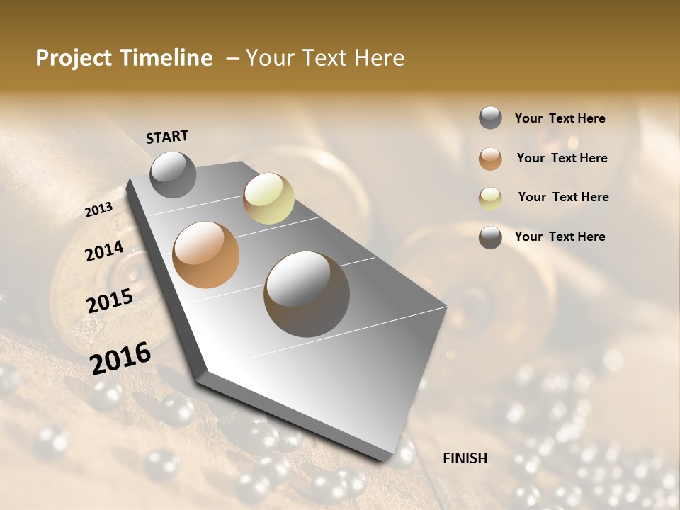 A Bunch Of Bullet Shells On A Wooden Table PowerPoint Template