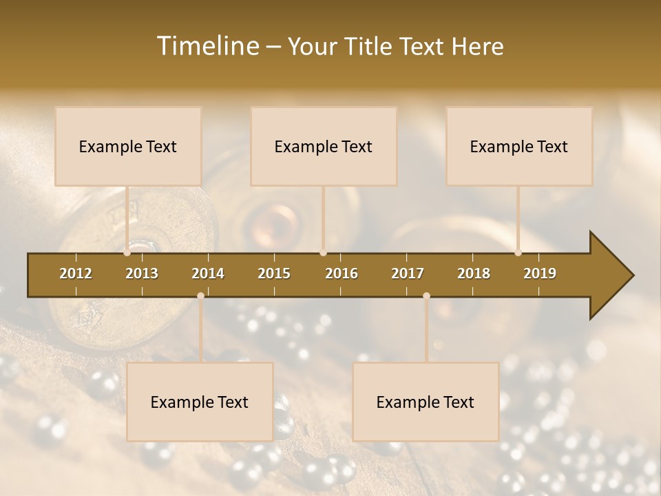 A Bunch Of Bullet Shells On A Wooden Table PowerPoint Template