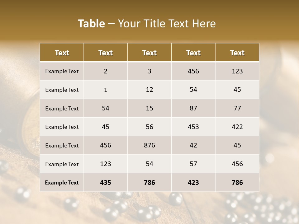 A Bunch Of Bullet Shells On A Wooden Table PowerPoint Template