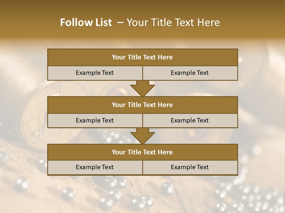 A Bunch Of Bullet Shells On A Wooden Table PowerPoint Template