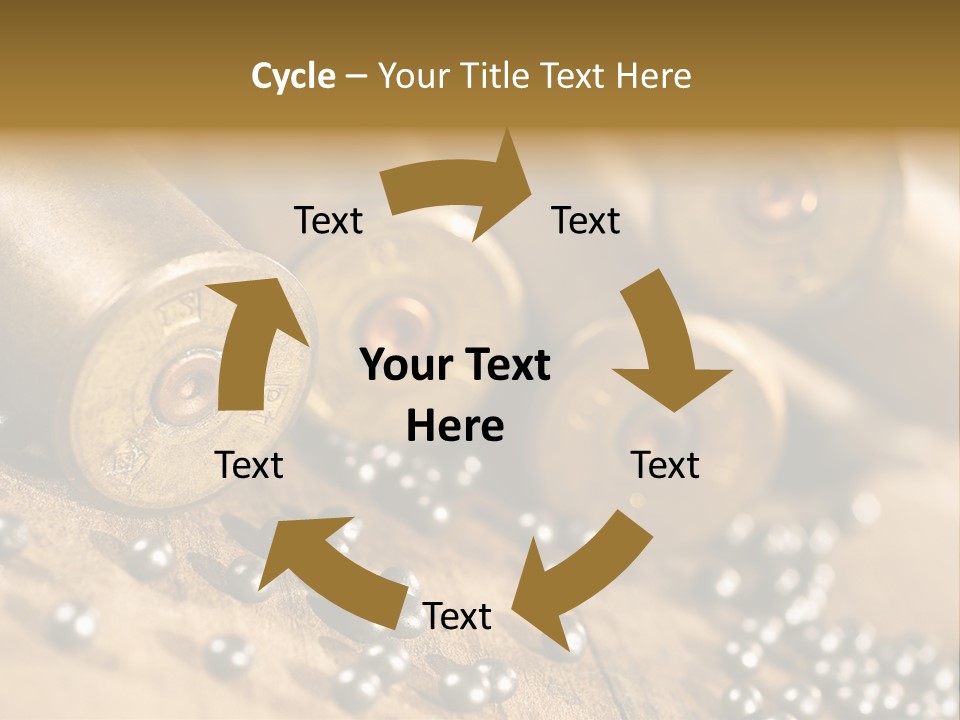 A Bunch Of Bullet Shells On A Wooden Table PowerPoint Template