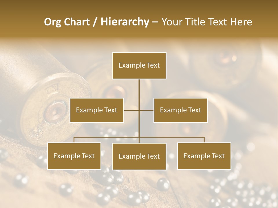A Bunch Of Bullet Shells On A Wooden Table PowerPoint Template
