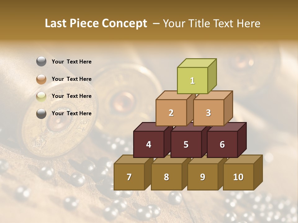 A Bunch Of Bullet Shells On A Wooden Table PowerPoint Template