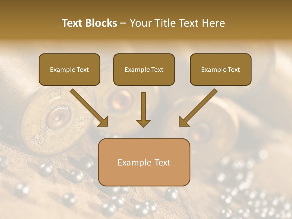 A Bunch Of Bullet Shells On A Wooden Table PowerPoint Template