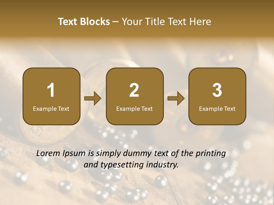 A Bunch Of Bullet Shells On A Wooden Table PowerPoint Template