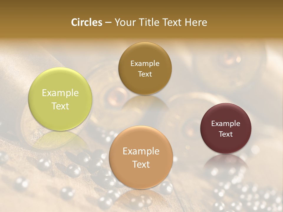 A Bunch Of Bullet Shells On A Wooden Table PowerPoint Template