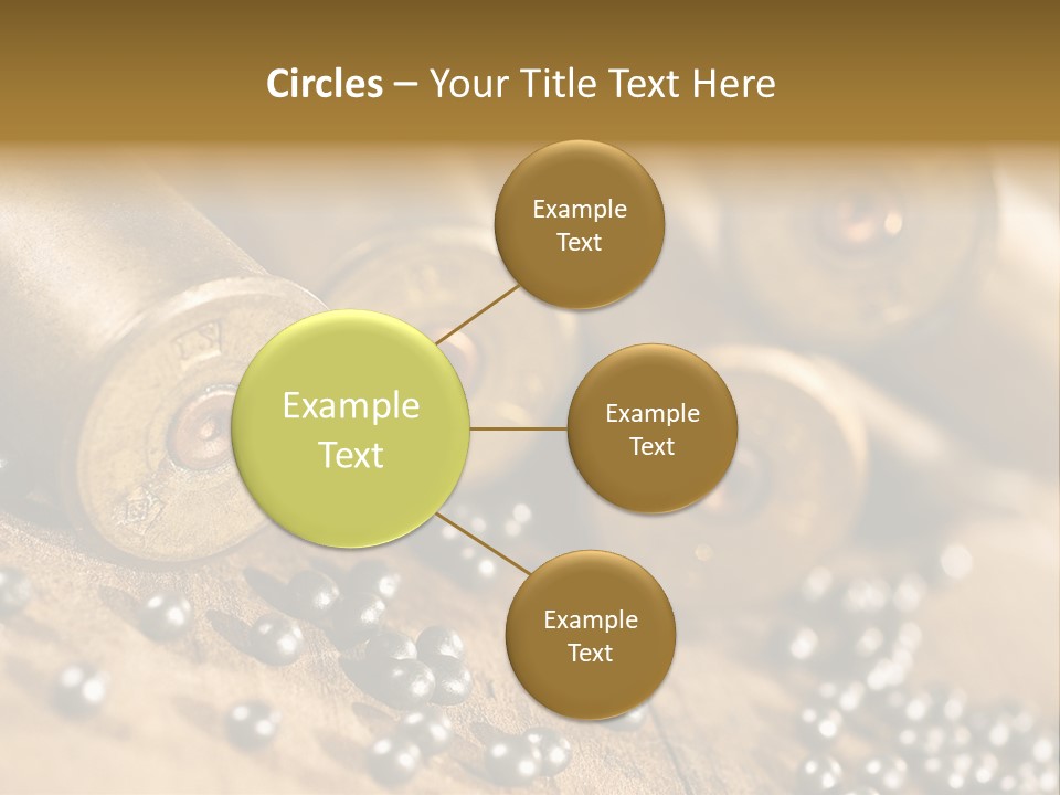 A Bunch Of Bullet Shells On A Wooden Table PowerPoint Template