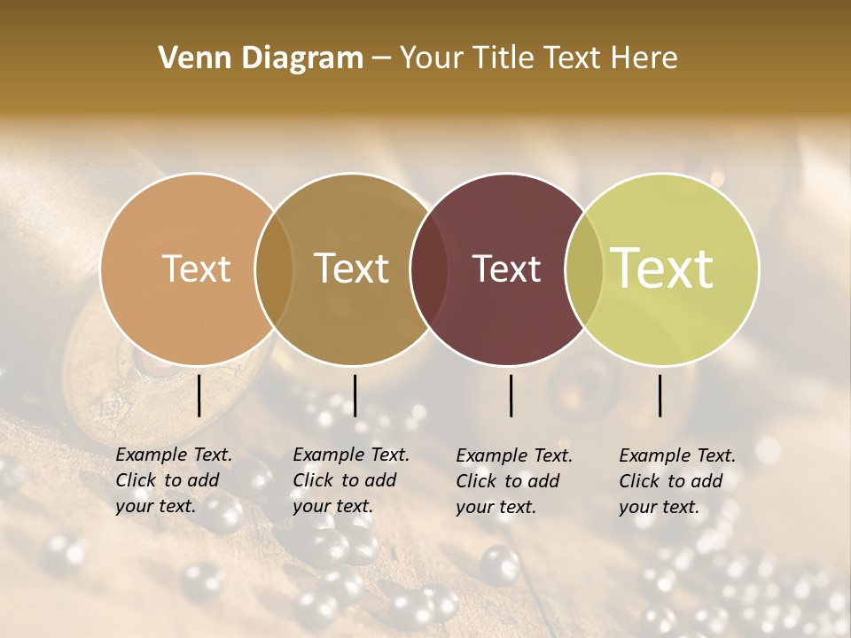 A Bunch Of Bullet Shells On A Wooden Table PowerPoint Template