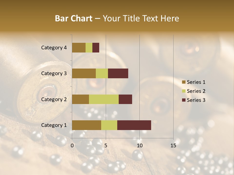 A Bunch Of Bullet Shells On A Wooden Table PowerPoint Template