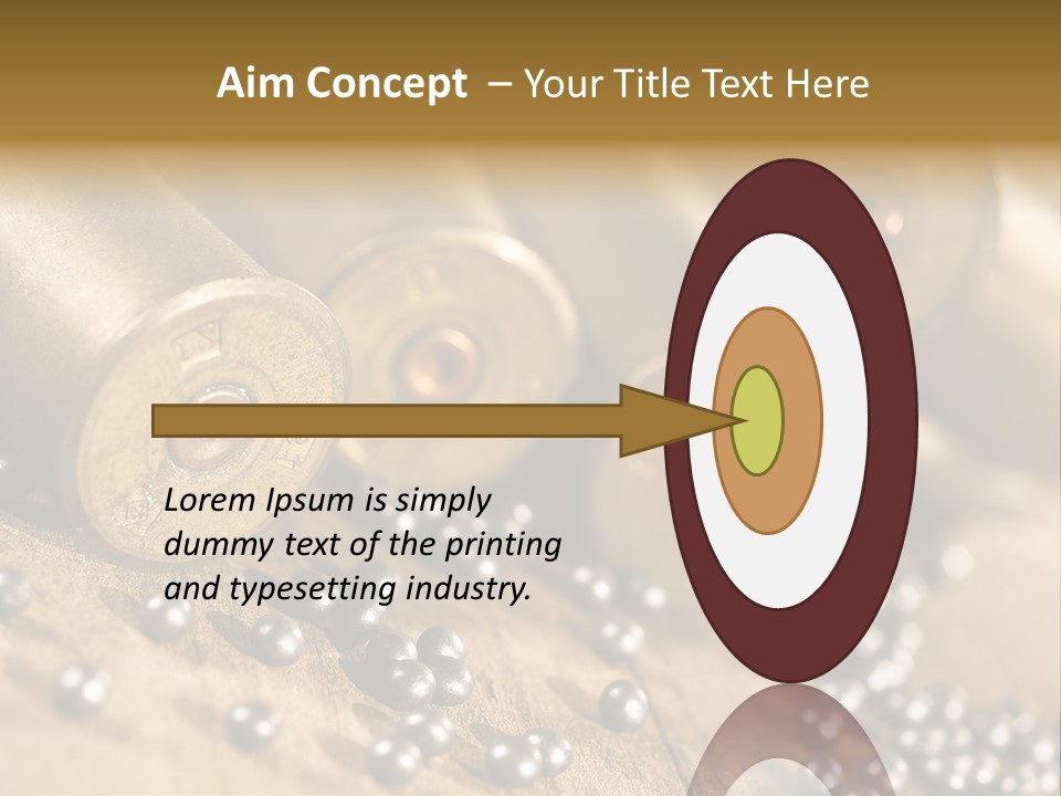 A Bunch Of Bullet Shells On A Wooden Table PowerPoint Template