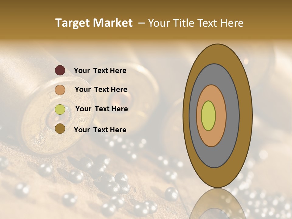 A Bunch Of Bullet Shells On A Wooden Table PowerPoint Template