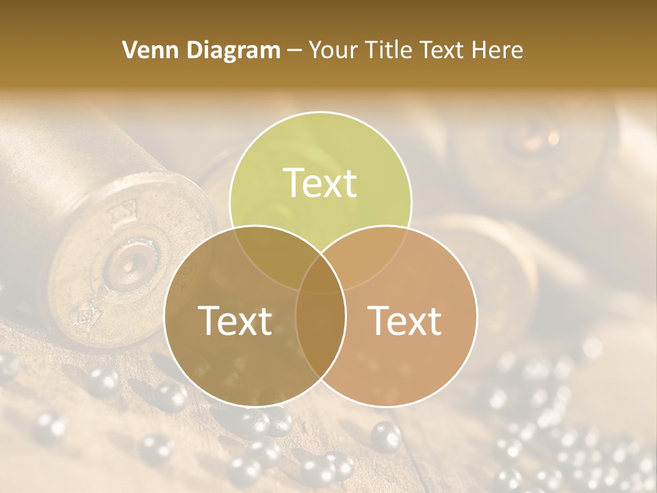 A Bunch Of Bullet Shells On A Wooden Table PowerPoint Template